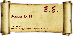 Bogya Edit névjegykártya